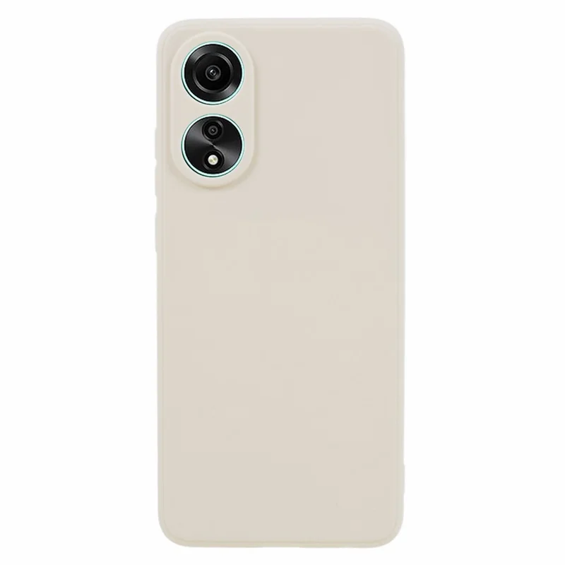 For Oppo A58 4G Straight Edge Soft TPU Phone Case Lens Precise Cutout Anti-drop Cover - White