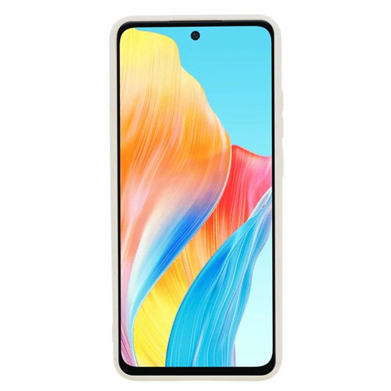 For Oppo A58 4G Straight Edge Soft TPU Phone Case Lens Precise Cutout Anti-drop Cover - White