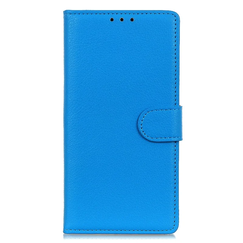 Wallet Phone Case for Honor 90 , Litchi Texture PU Leather Stand Protective Phone Cover - Blue