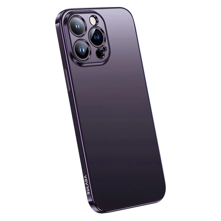 Protective TPU Case for iPhone 15 Pro Electroplating Anti-Scratch Phone Cover AG Matte Phone Case - Purple