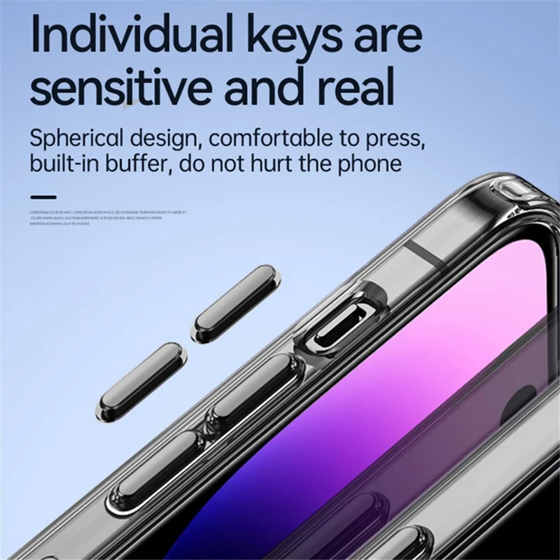 SULADA Crystal Steel Series для iPhone 15 Pro Max TPU+Tempered Glass Clear Case Anti-Drop Phone Cover - Transparent Blue