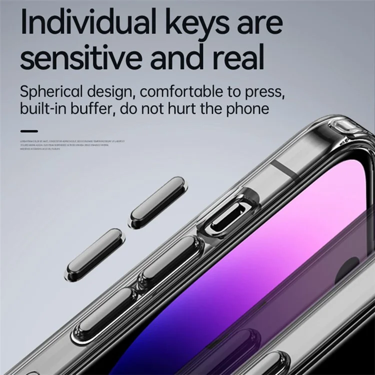 SULADA Crystal Steel Series TPU+Tempered Glass Clear Case für iPhone 15 Anti-Drop Schutzhülle - Transparentes Blau