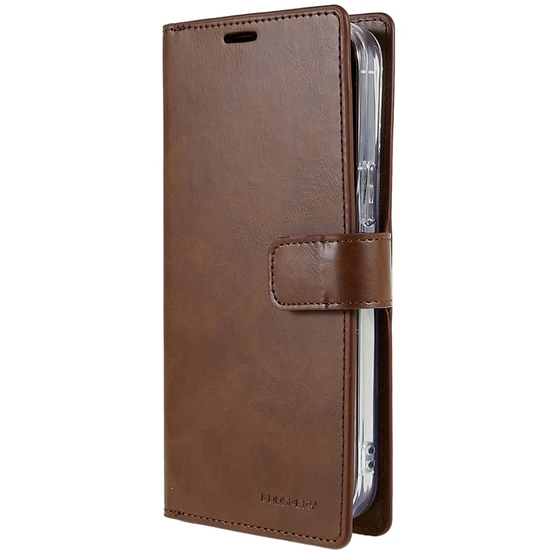 MERCURY GOOSPERY Mansoor Series for iPhone 15 Pro Max Wallet Phone Case PU Leather Phone Cover - Brown