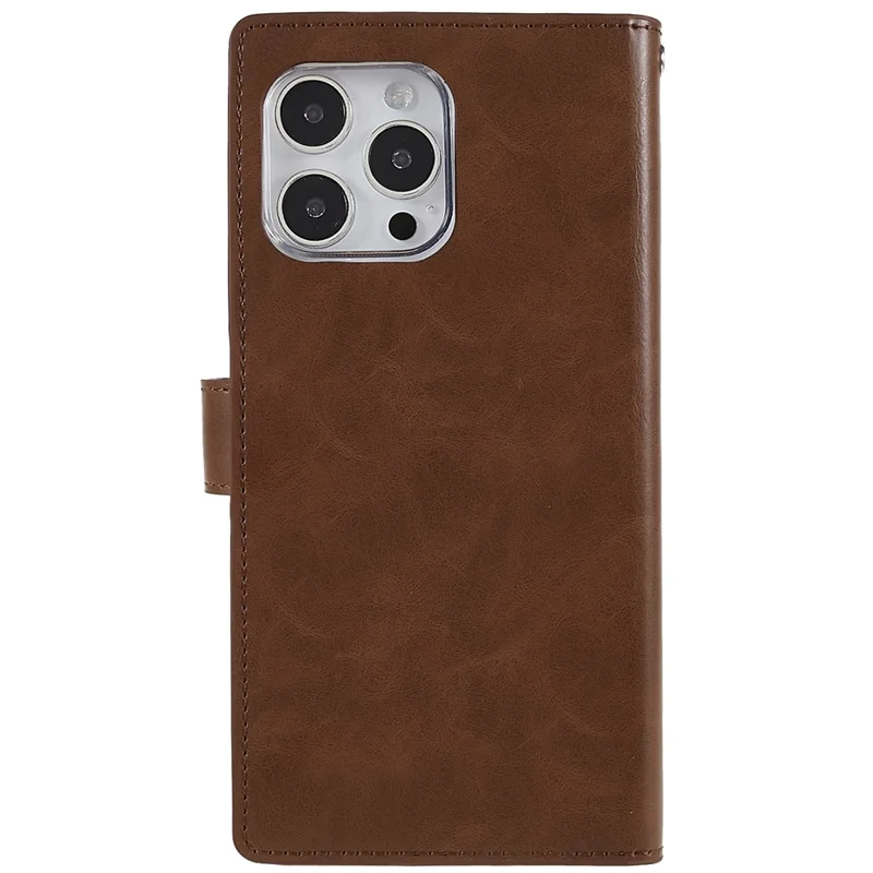MERCURY GOOSPERY Mansoor Series for iPhone 15 Pro Max Wallet Phone Case PU Leather Phone Cover - Brown