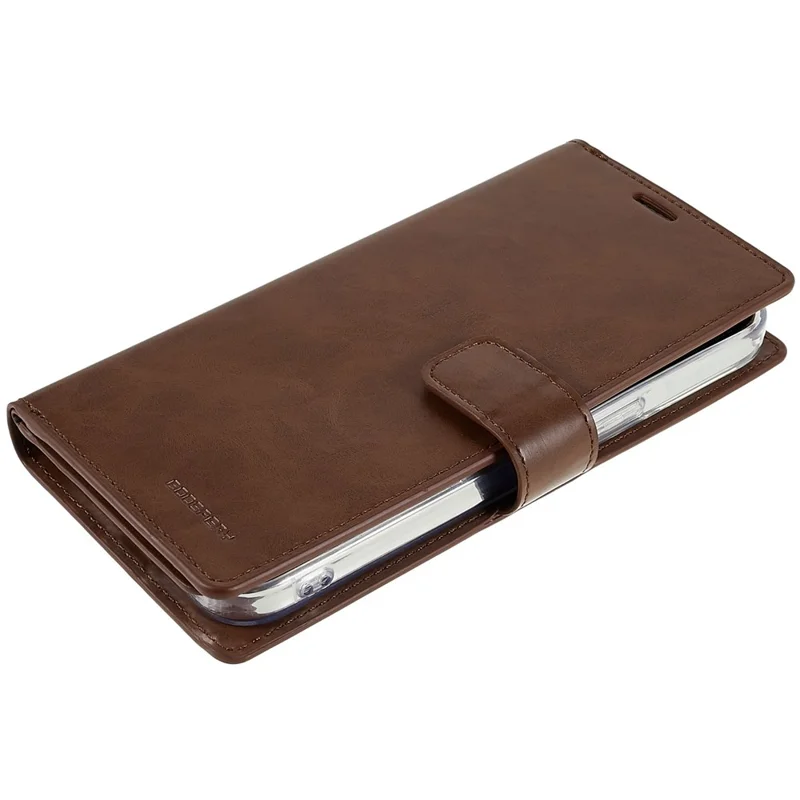 MERCURY GOOSPERY Mansoor Series for iPhone 15 Pro Max Wallet Phone Case PU Leather Phone Cover - Brown