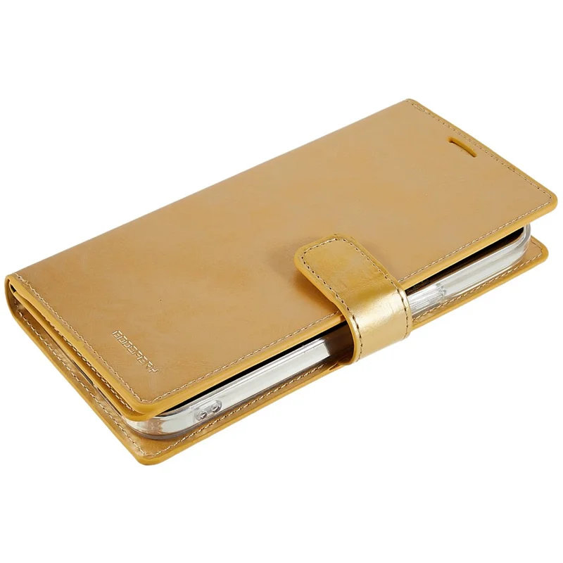 MERCURY GOOSPERY Mansoor Series per iPhone 15 Pro Max Wallet Phone Case Custodia in Pelle PU - Oro