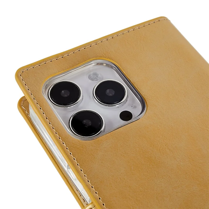 MERCURY GOOSPERY Mansoor Series per iPhone 15 Pro Max Wallet Phone Case Custodia in Pelle PU - Oro