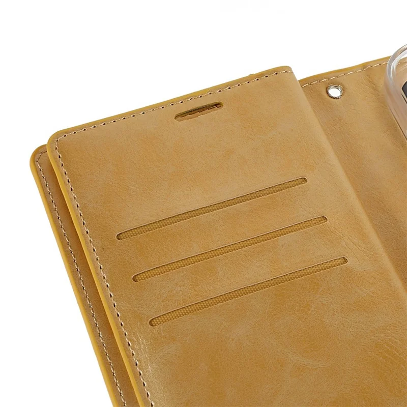 MERCURY GOOSPERY Mansoor Series per iPhone 15 Pro Max Wallet Phone Case Custodia in Pelle PU - Oro