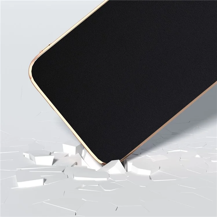 Para Samsung Galaxy S23 FE Nano Electroplating Phone Case Silky Cowhide Leather Coated TPU+PC Cover - Negro
