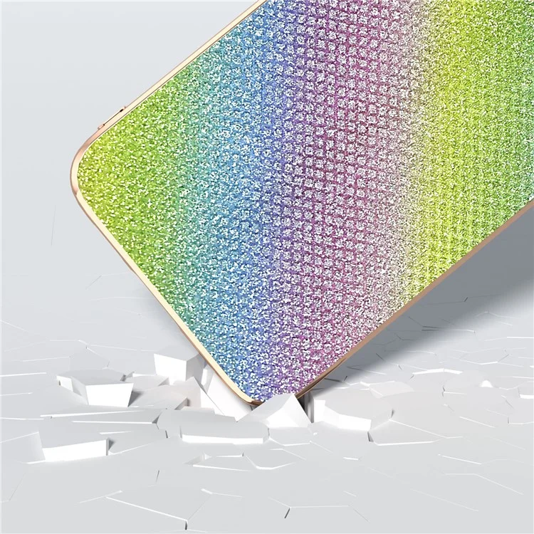 Para Samsung Galaxy S23 FE Rhinestone Decor Phone Case Electroplating Leather Coated TPU+PC Cover - Multi-color