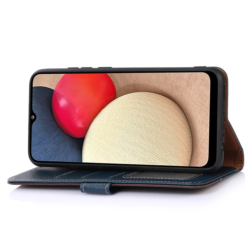 KHAZNEH For Honor 90 Phone Shell Litchi Texture Wallet Stand RFID Blocking Anti-Scratch PU Leather Case - Blu