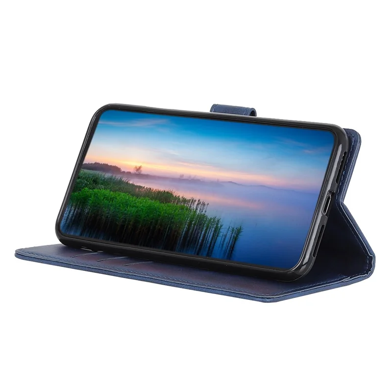 PU-Leder-Handyhülle für Honor 90, Rindsleder-Textur-Geldbörse mit Ständer, vollständig umhüllende Abdeckung - Blau