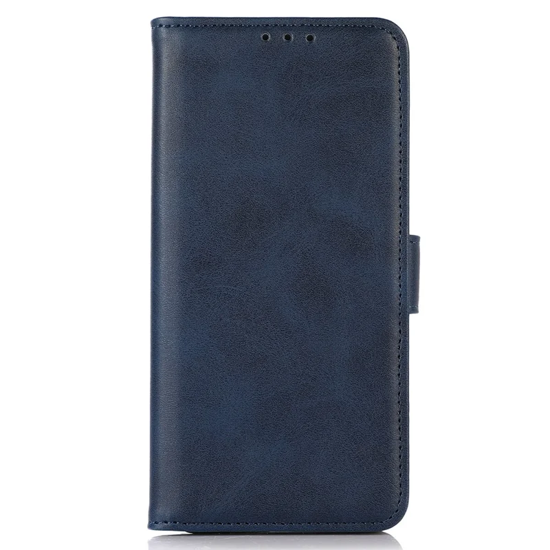 For Oppo A58 5G Cowhide Texture Phone Case Folio Flip Wallet Stand Leather Phone Cover - Blue
