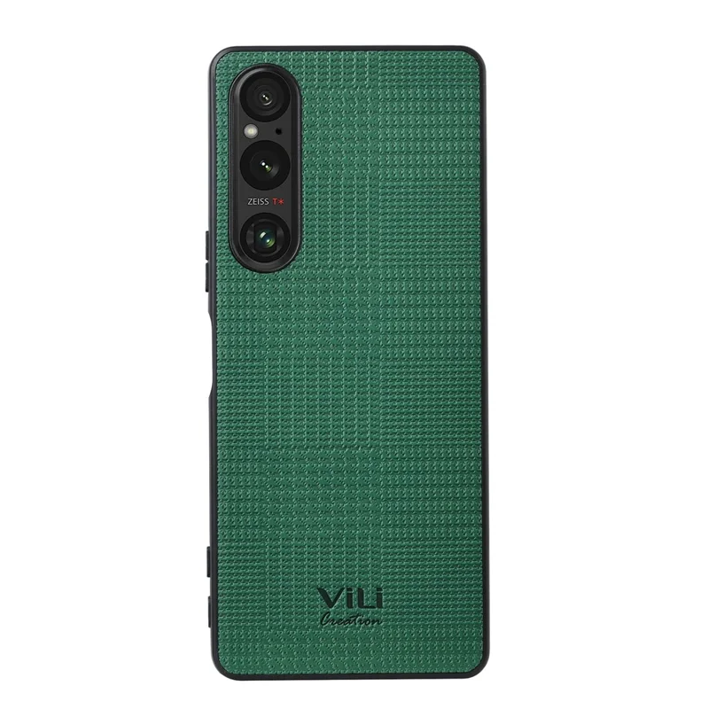 VILI TH Series Phone Case for Sony Xperia 1 V , PU Leather Coated PC+TPU Phone Back Cover - Green
