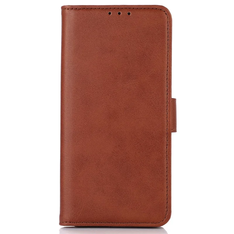 For Oppo A78 4G Folio Flip Cowhide Texture Phone Case Wallet Stand Leather Phone Cover - Brown