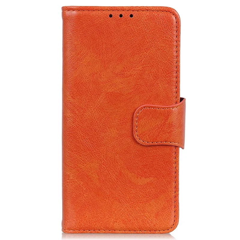 For Honor 90 Split Leather Wallet Stand Protective Case Nappa Texture Phone Cover - Orange