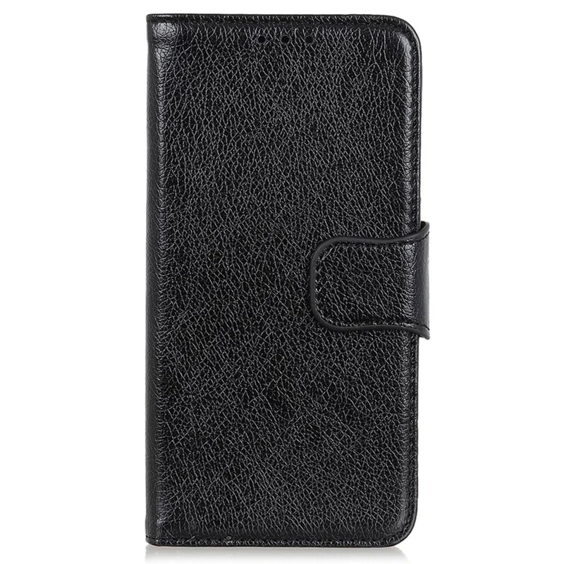 For Honor 90 Split Leather Wallet Stand Protective Case Nappa Texture Phone Cover - Black