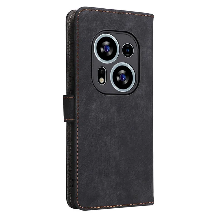For TECNO Phantom X2 5G / X2 Pro 5G RFID Blocking Phone Case Folio Flip Leather Wallet Stand Cover with Strap - Black