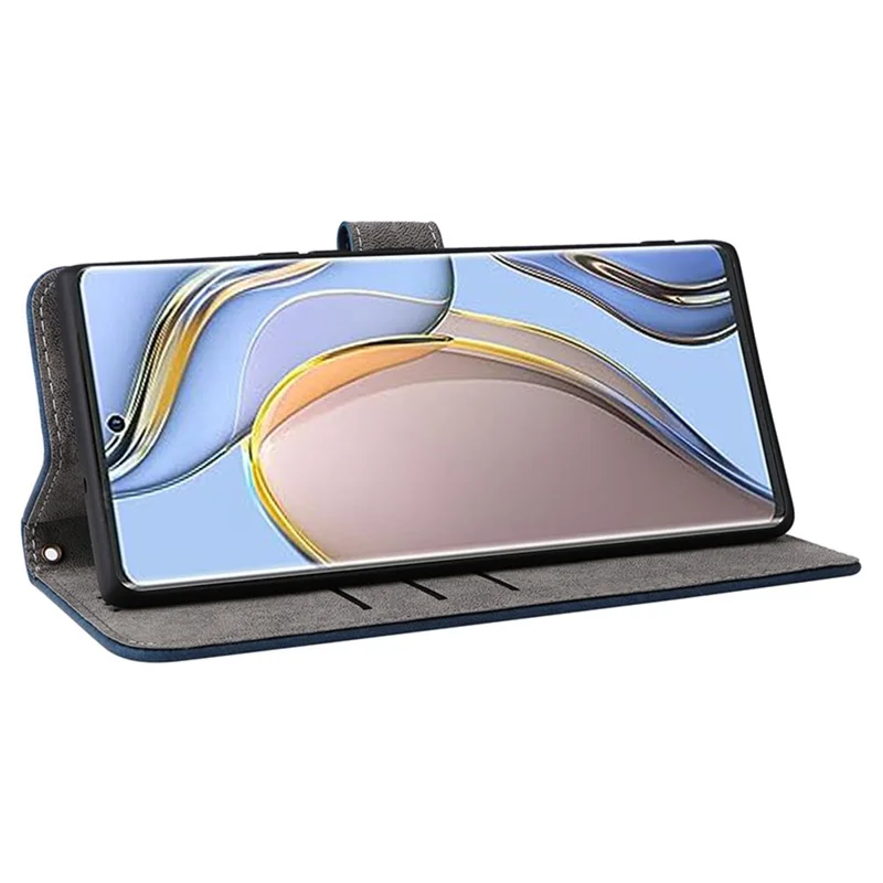 Voor TECNO Phantom X2 5G / X2 Pro 5G RFID-blokkerende hoesje Folio Flip lederen portemonnee standaardhoes met bandje - Blauw