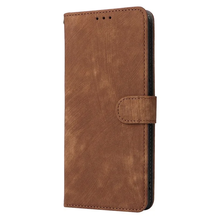 For TECNO Phantom X2 5G / X2 Pro 5G RFID Blocking Phone Case Folio Flip Leather Wallet Stand Cover with Strap - Brown