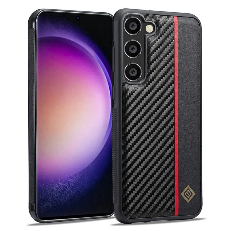 LC.IMEEKE For Samsung Galaxy S23 FE Carbon Fiber Texture Cover Phone PU Leather+TPU+EVA Shockproof Case