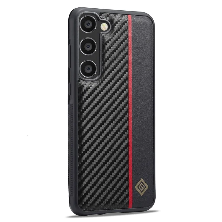 LC.IMEEKE For Samsung Galaxy S23 FE Carbon Fiber Texture Cover Phone PU Leather+TPU+EVA Shockproof Case