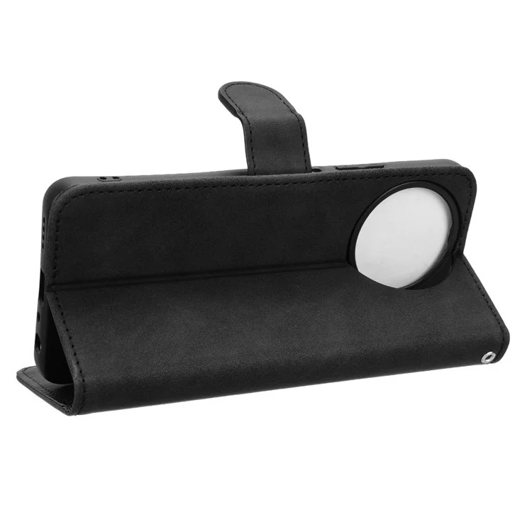 Para Realme 11x 5G / 11 5G (Global) Skin-touch Phone Case PU Leather Full Protection Wallet Stand Cover - Preto