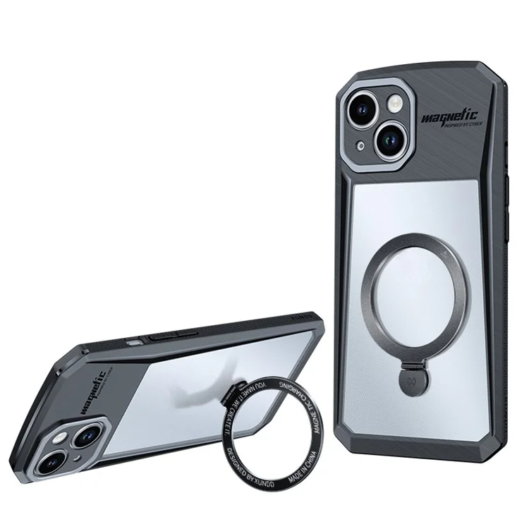 XUNDD Für iPhone 15 Pro Max Schutzhülle mit Ring-Ständer PC+TPU Handyhülle kompatibel mit MagSafe