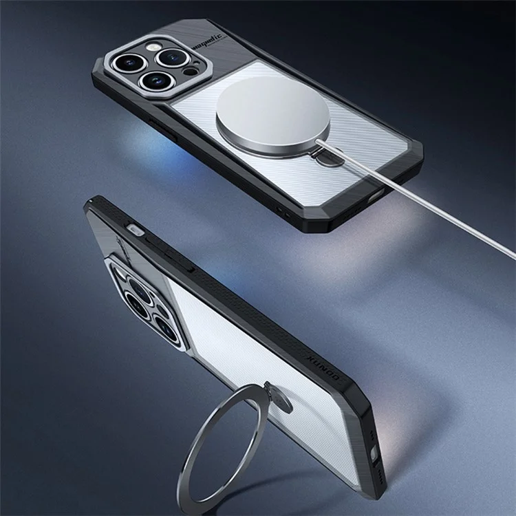 XUNDD Für iPhone 15 Pro Max Schutzhülle mit Ring-Ständer PC+TPU Handyhülle kompatibel mit MagSafe