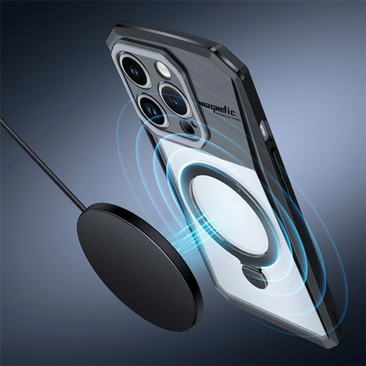 XUNDD Für iPhone 15 Pro Max Schutzhülle mit Ring-Ständer PC+TPU Handyhülle kompatibel mit MagSafe
