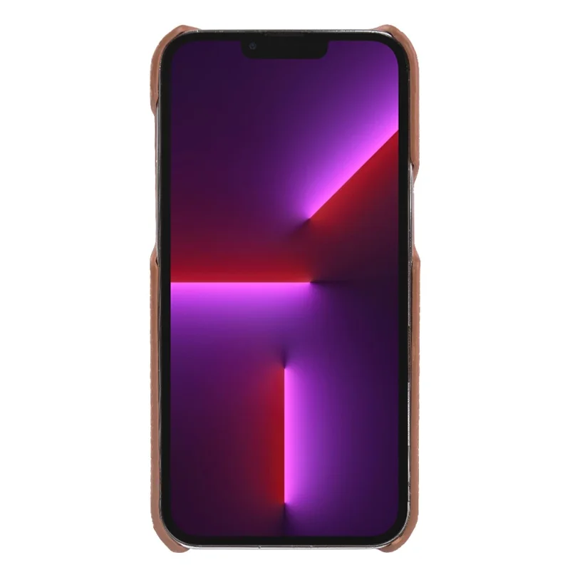 Back Cover for iPhone 13 Pro Max 6.7 inch , Genuine Cow Leather Coated PC Phone Case Compatible with MagSafe - Brown