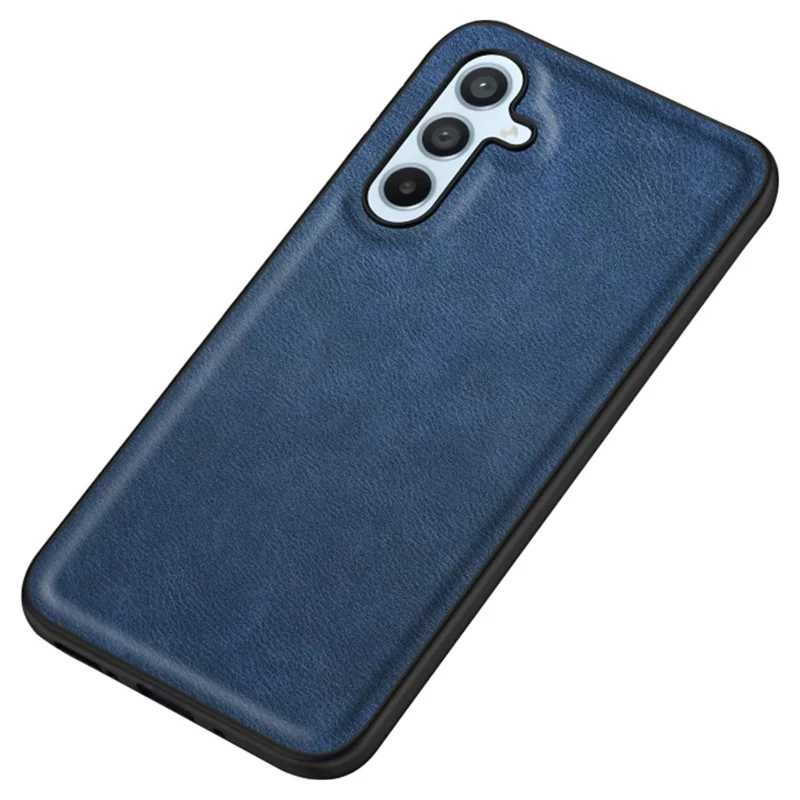 For Samsung Galaxy S23 FE Anti-scratch Phone Case Retro PU Leather Coated TPU+PC Phone Cover - Blue