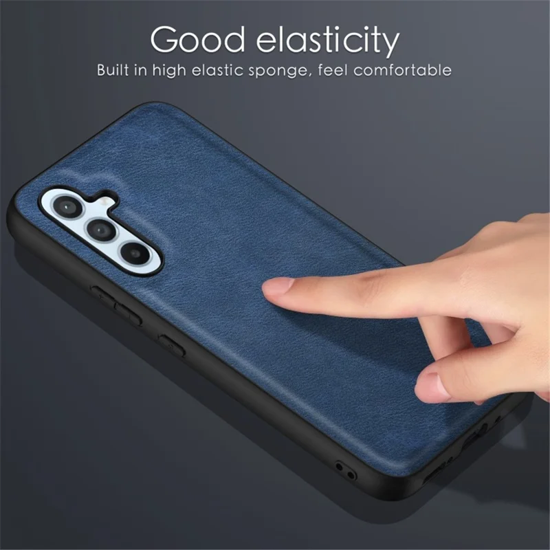 For Samsung Galaxy S23 FE Anti-scratch Phone Case Retro PU Leather Coated TPU+PC Phone Cover - Blue