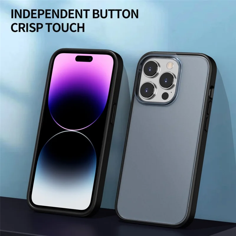 Translucent Matte Phone Case for iPhone 15 Pro TPU + PC Anti-scratch Phone Protective Cover - White