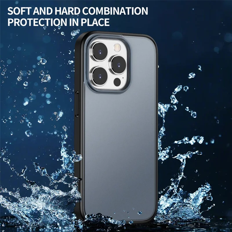 Translucent Matte Phone Case for iPhone 15 Pro TPU + PC Anti-scratch Phone Protective Cover - White