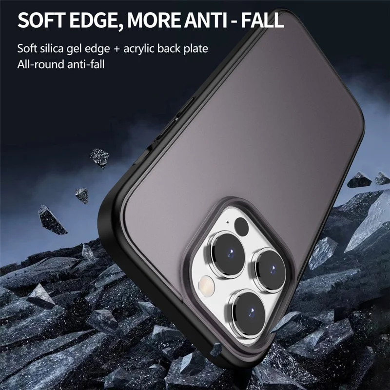 Translucent Matte Phone Case for iPhone 15 Pro TPU + PC Anti-scratch Phone Protective Cover - White