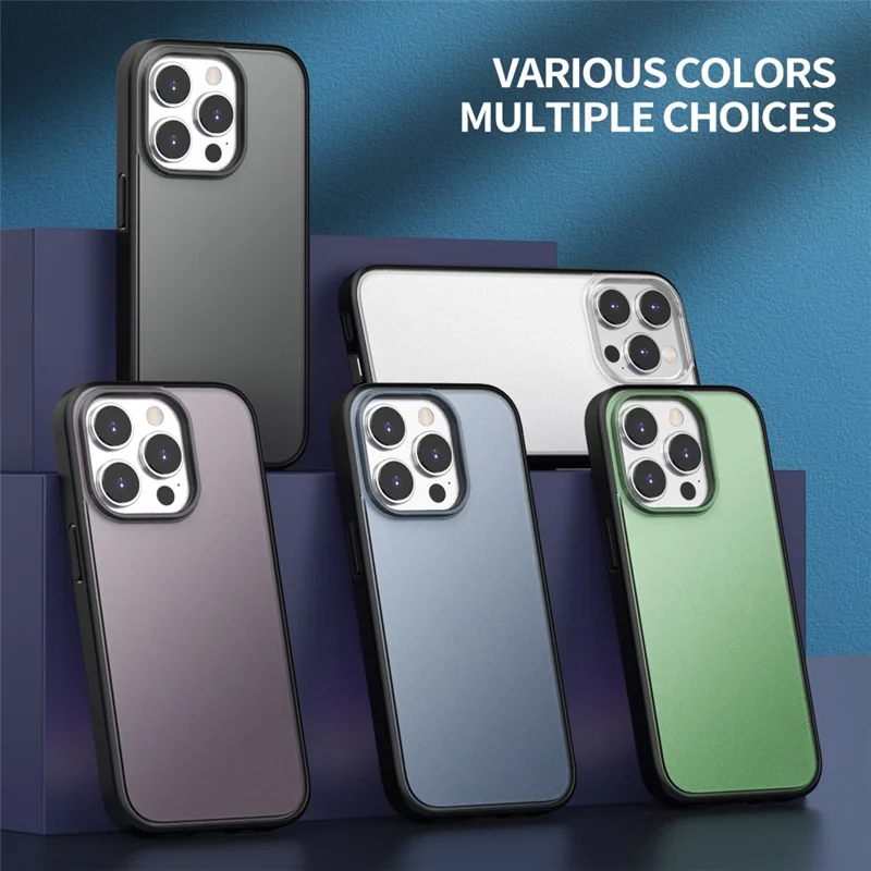 Translucent Matte Phone Case for iPhone 15 Pro TPU + PC Anti-scratch Phone Protective Cover - White