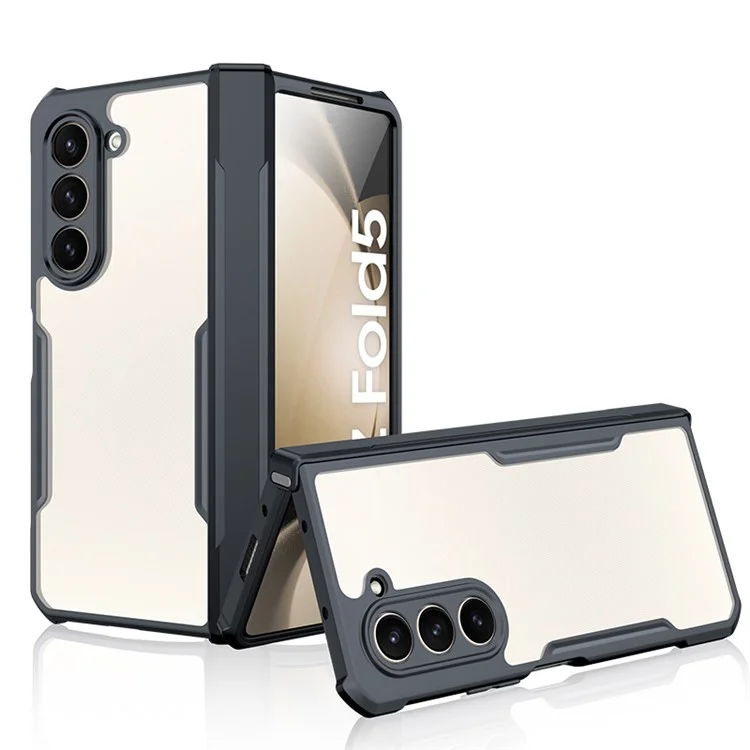 XUNDD Für Samsung Galaxy Z Fold5 5G Case PC+TPU+Gehärtetes Glas Handyhülle mit Glas+Schutzleiste