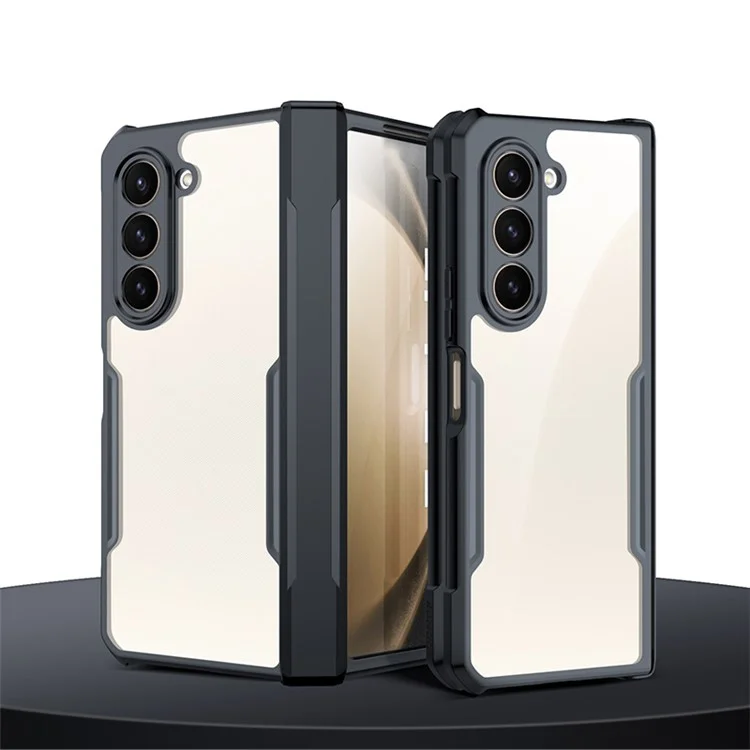 XUNDD Für Samsung Galaxy Z Fold5 5G Case PC+TPU+Gehärtetes Glas Handyhülle mit Glas+Schutzleiste