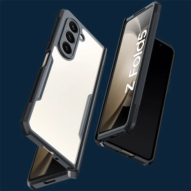 XUNDD Für Samsung Galaxy Z Fold5 5G Case PC+TPU+Gehärtetes Glas Handyhülle mit Glas+Schutzleiste