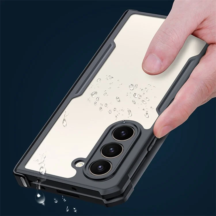 XUNDD Für Samsung Galaxy Z Fold5 5G Case PC+TPU+Gehärtetes Glas Handyhülle mit Glas+Schutzleiste