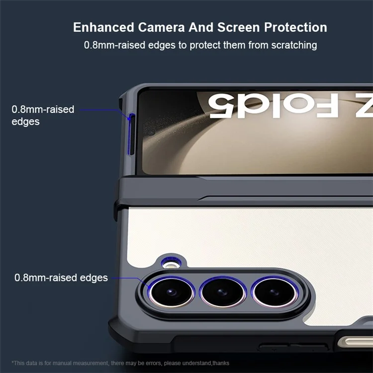 XUNDD Für Samsung Galaxy Z Fold5 5G Case PC+TPU+Gehärtetes Glas Handyhülle mit Glas+Schutzleiste
