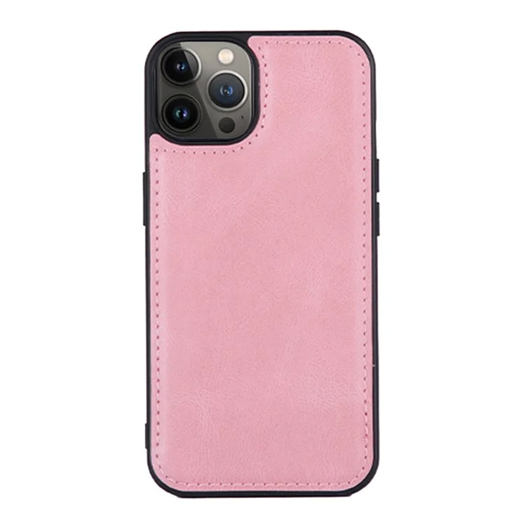 MEGSHI 017 Series For iPhone 15 Pro Max Zipper Pocket Wallet Leather Cover Magnetic Detachable Phone Case - Rose Gold