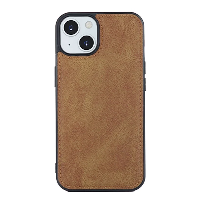 MEGSHI 017 Series For iPhone 15 Magnetic Detachable Phone Cover Zipper Wallet PU Leather Drop-proof Case - Brown