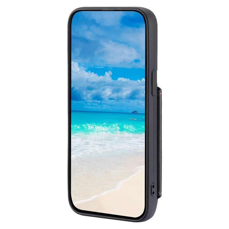 009 Pour Samsung Galaxy A52 4G / A52 5G / A52s 5G Étui de téléphone portable avec blocage RFID, housse en PU+TPU avec support, fermeture éclair et bandoulière - Noir