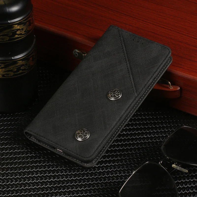 IDEWEI For iPhone 15 Pro Max PU Leather Phone Case Retro Texture Shell Stand Card Slot Magnetic Phone Cover - Black