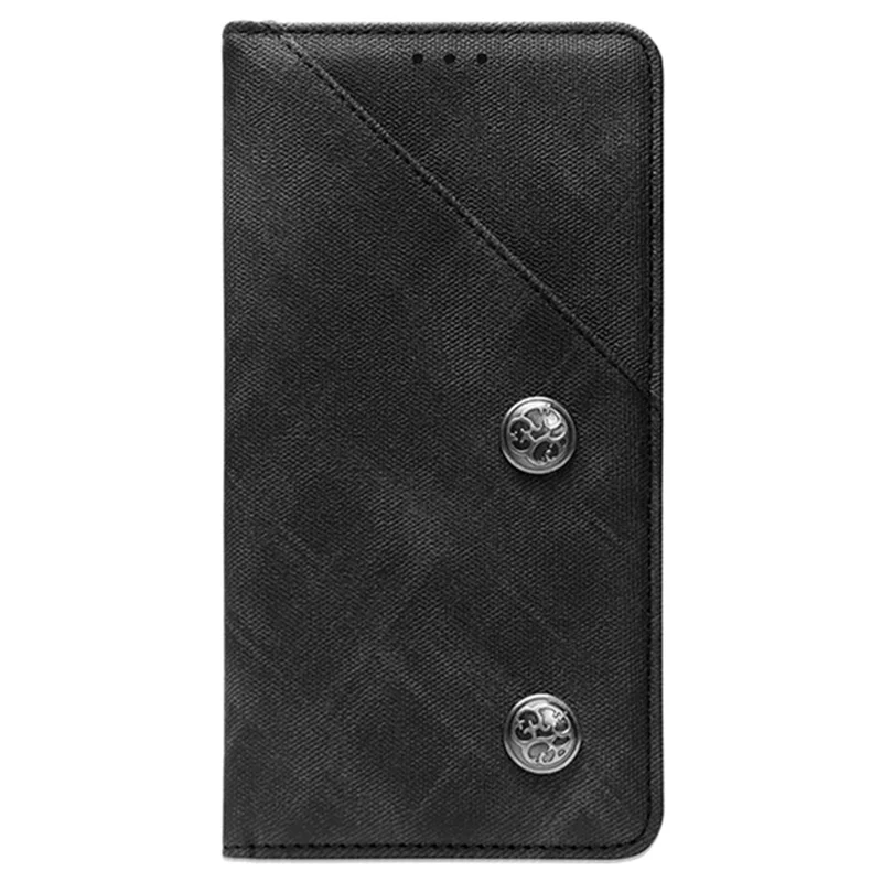 IDEWEI For iPhone 15 Pro Max PU Leather Phone Case Retro Texture Shell Stand Card Slot Magnetic Phone Cover - Black