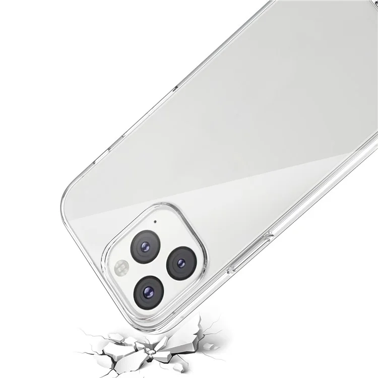Für iPhone 15 Pro TPU Clear Phone Case + Tempered Glass Lens Protector + 2.5D Arc Edge Screen Protector