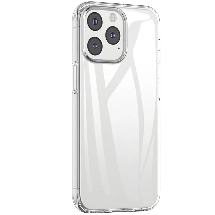Für iPhone 15 Pro TPU Clear Phone Case + Tempered Glass Lens Protector + 2.5D Arc Edge Screen Protector