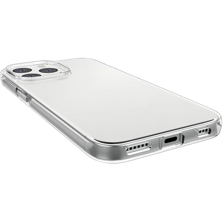 Für iPhone 15 Pro TPU Clear Phone Case + Tempered Glass Lens Protector + 2.5D Arc Edge Screen Protector